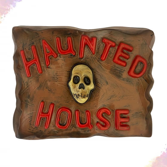 Placa Decorativa Haunted House