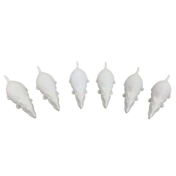 Rato Decorativo Branco de Plástico