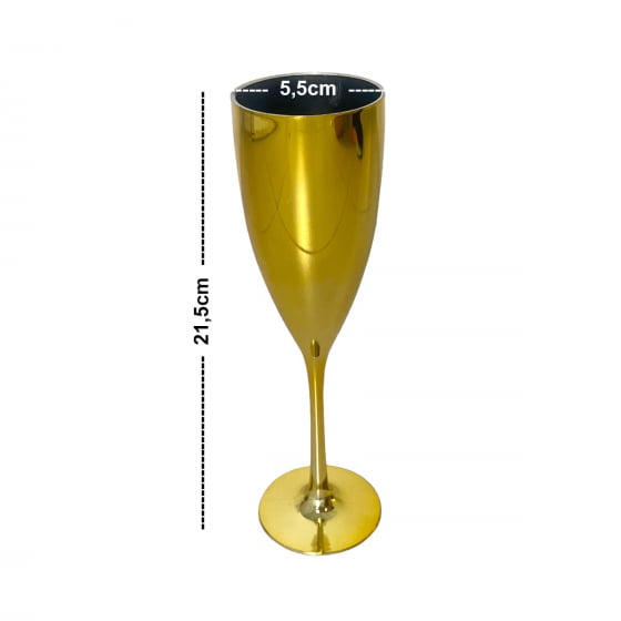 Taça de Champagne Metalizada Dourada 180 ml