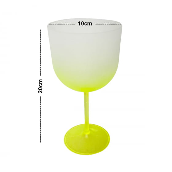 Taça de Gin Degradê Amarelo Neon 500 ml