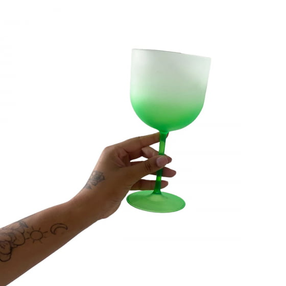 Taça de Gin Degradê Verde Neon 500 ml 