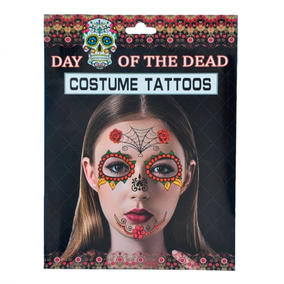 Tatuagem Aplique Halloween Dia dos Mortos Caveira Mexicana