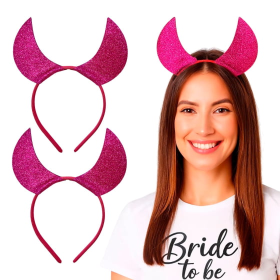 Tiara Diabinha Pink Despedida de Solteira Bride To Be - 2 unidades