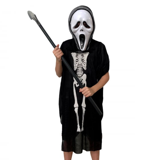 Túnica Infantil Esqueleto Caveira Halloween 
