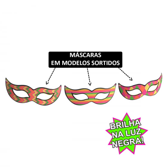 Varal Carnaval Decorativo Máscara Neon