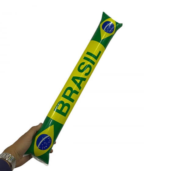 Bastão Inflável de Plástico Brasil com 2 Unidades