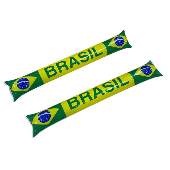 Bastão Inflável de Plástico Brasil com 2 Unidades