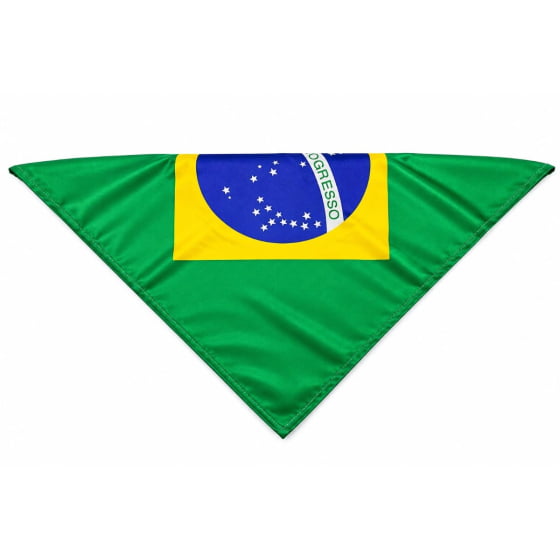 Bandana Bandeira do Brasil Tecido Poliéster Adultos ou Crianças