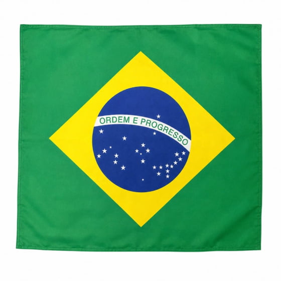 Bandana Bandeira do Brasil Tecido Poliéster Adultos ou Crianças