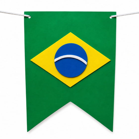 Bandeirinhas Decorativas Em Eva Formato Bandeira Do Brasil