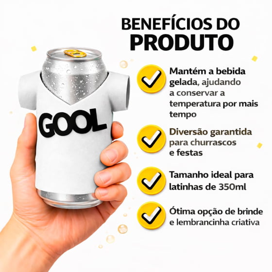 Camisetinha para Garrafa Long Neck ou Lata - 5 unidades