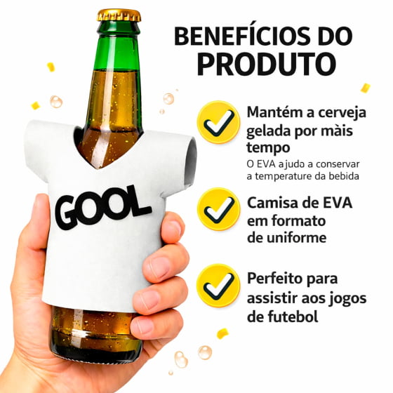 Camisetinha para Garrafa Long Neck ou Lata - 5 unidades