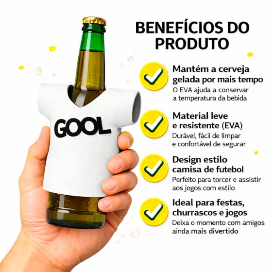 Camisetinha para Garrafa Long Neck ou Lata - 5 unidades