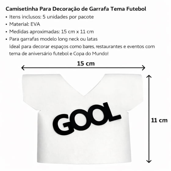 Camisetinha para Garrafa Long Neck ou Lata - 5 unidades