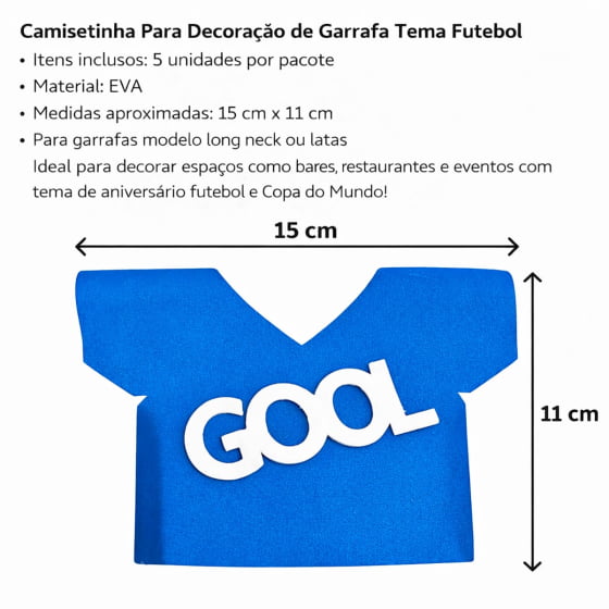 Camisetinha para Garrafa Long Neck ou Lata - 5 unidades
