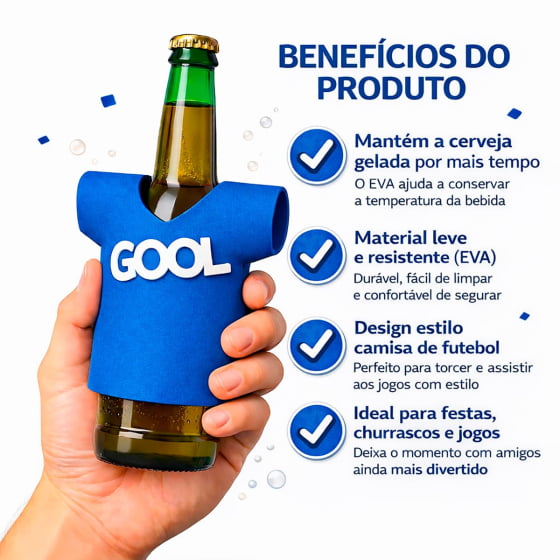 Camisetinha para Garrafa Long Neck ou Lata - 5 unidades