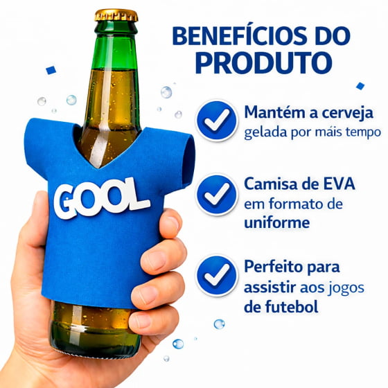 Camisetinha para Garrafa Long Neck ou Lata - 5 unidades