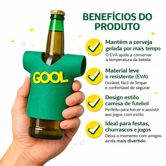 Camisetinha para Garrafa Long Neck ou Lata - 5 unidades