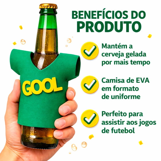 Camisetinha para Garrafa Long Neck ou Lata - 5 unidades