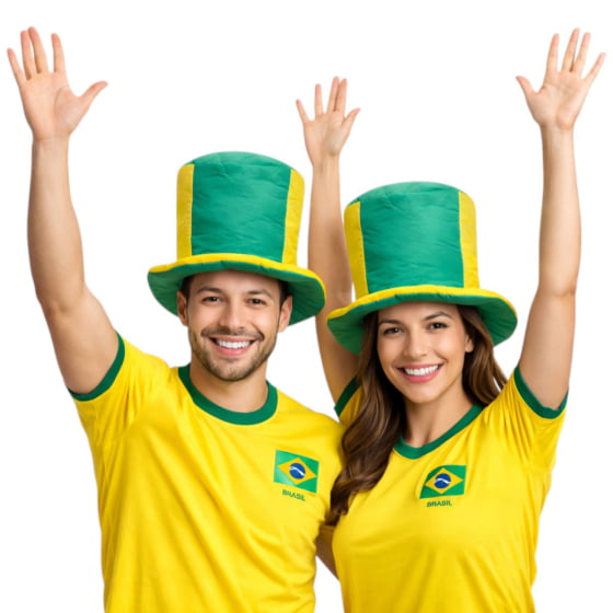 Cartola Baixa Brasil Verde e Amarelo