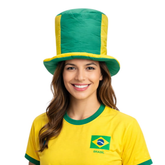Cartola Baixa Brasil Verde e Amarelo