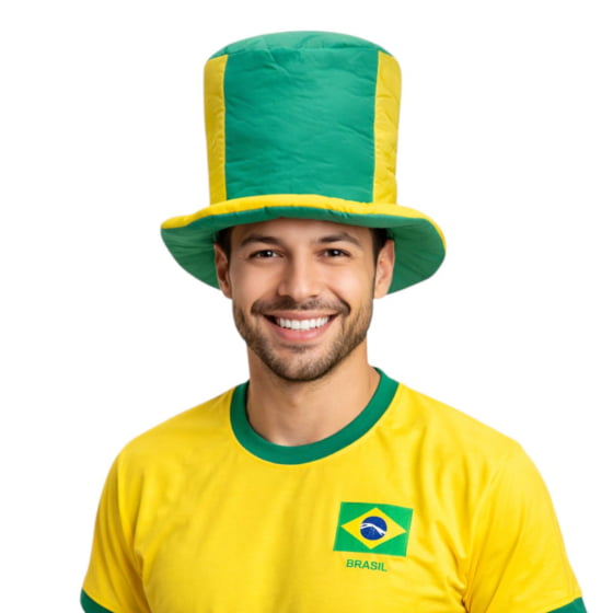 Cartola Baixa Brasil Verde e Amarelo