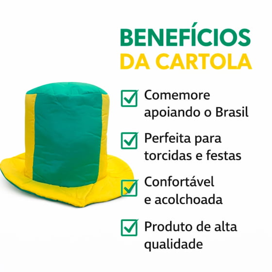 Cartola Baixa Brasil Verde e Amarelo
