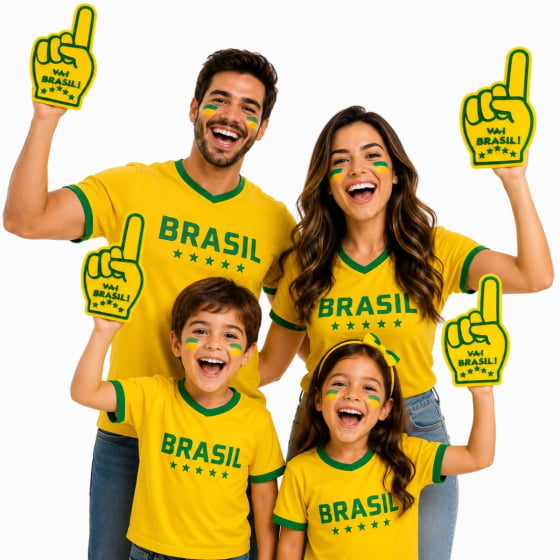 Mãozinha Divertida em EVA Número 1 Brasil Verde e Amarelo