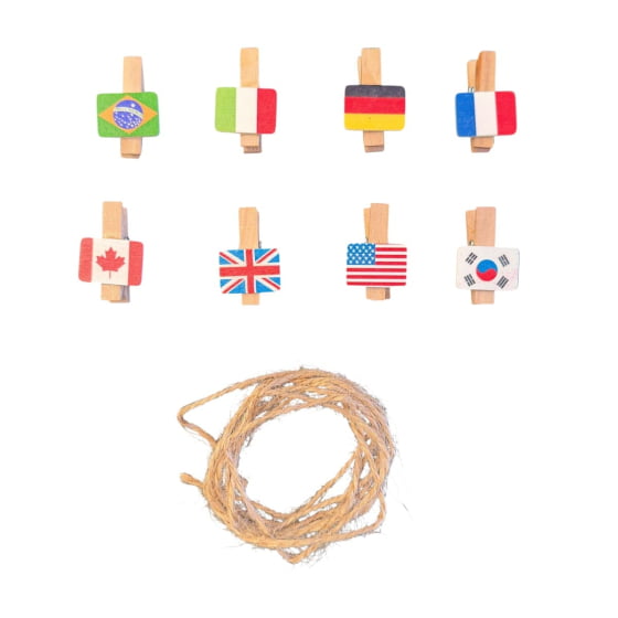 Mini Prendedor Bandeira Países - 8 unidades Mini Prendedor Bandeira Países - 8 unidades