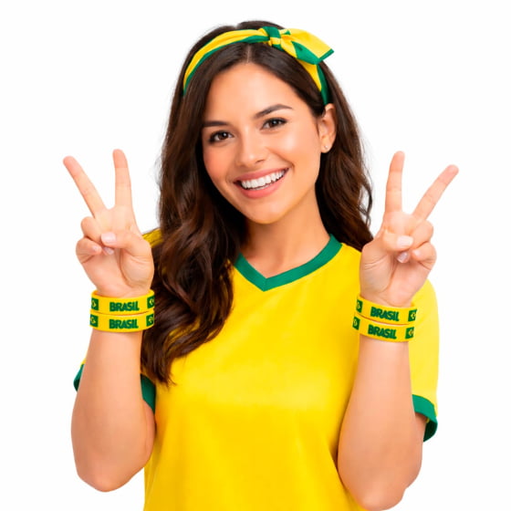 Pulseira Silicone Brasil com 2 unidades