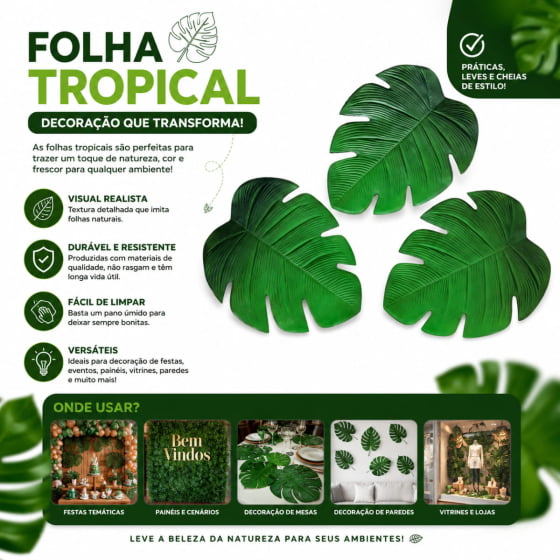 Jogo Americano Sousplat Folha Costela de Adão Verde 37x47 cm