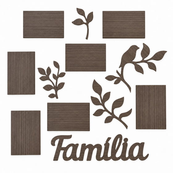 Porta-Retrato Família de Parede MDF para 7 Fotos 10x15