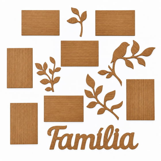 Porta-Retrato Família de Parede MDF para 7 Fotos 10x15