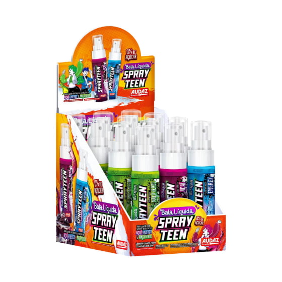 Bala Líquida Sabores Spraykids Caixa com 12 unidades