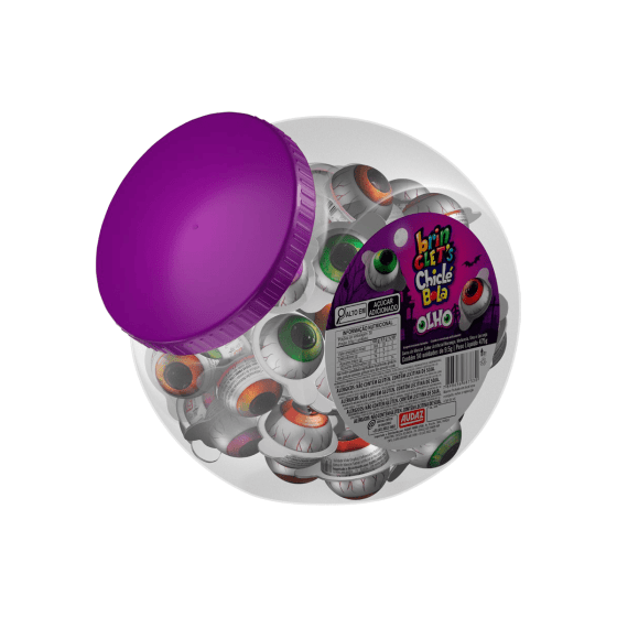 Pote Chicle Brinclets Bola Olho Divertido Hallowen com 50 unidades