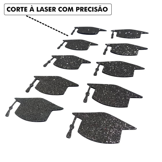 Mini Aplique Capelo EVA Glitter - 10 unidades