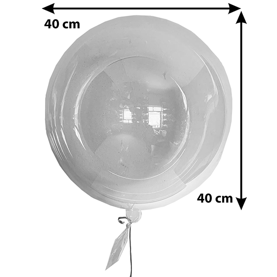 Balão Bubble Redondo Transparente 40 cm