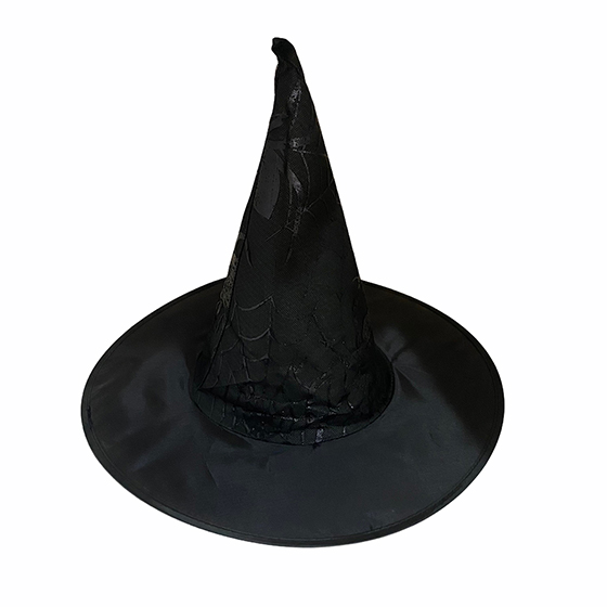 Chapéu de Bruxa Importado Preto com Teia de Aranha