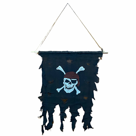 Bandeira Decorativa Pirata de Tecido
