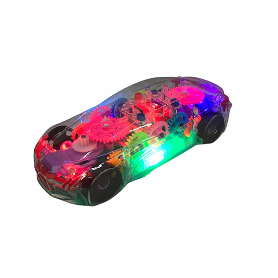 Brinquedo Carro Transparente a Pilha Acende e Toca Música