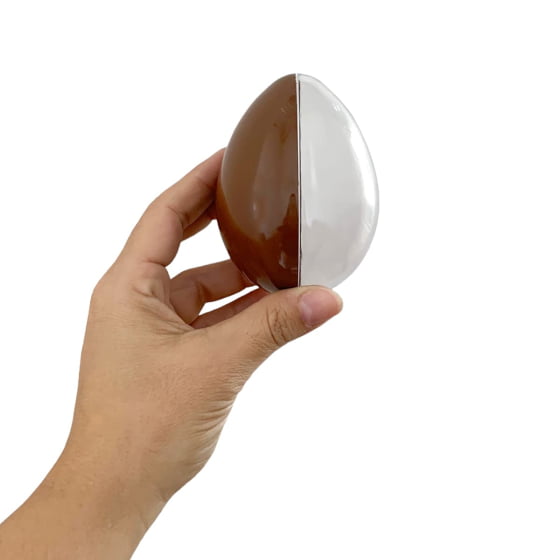 Mini Ovo Plástico Marrom 10x7 cm Lembrancinha Páscoa Kit 4un