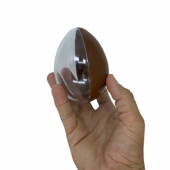 Mini Ovo Plástico Marrom 10x7 cm Lembrancinha Páscoa Kit 4un