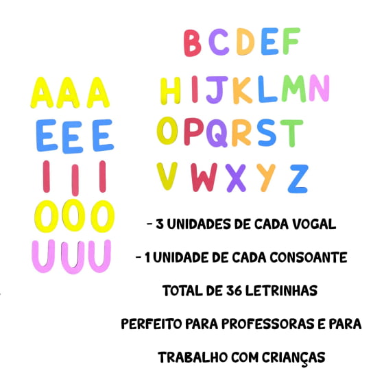 Alfabeto Mini Letras EVA c/36 Letrinhas